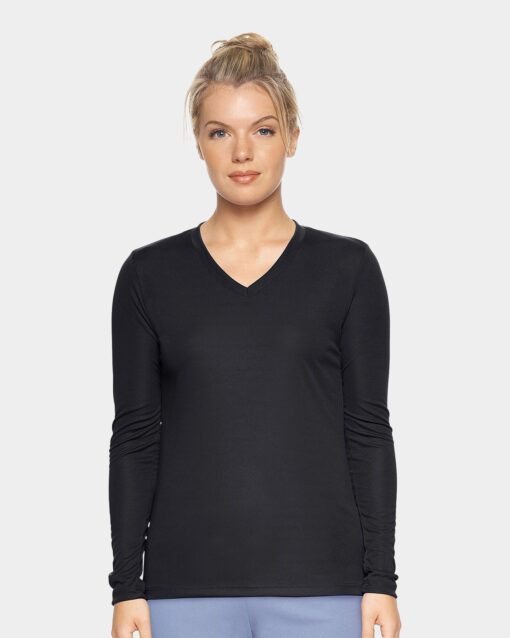 Expert Brand DriMax Women's Performance V-Neck Long Sleeve Shirt - Bodybuildingsupplier.com